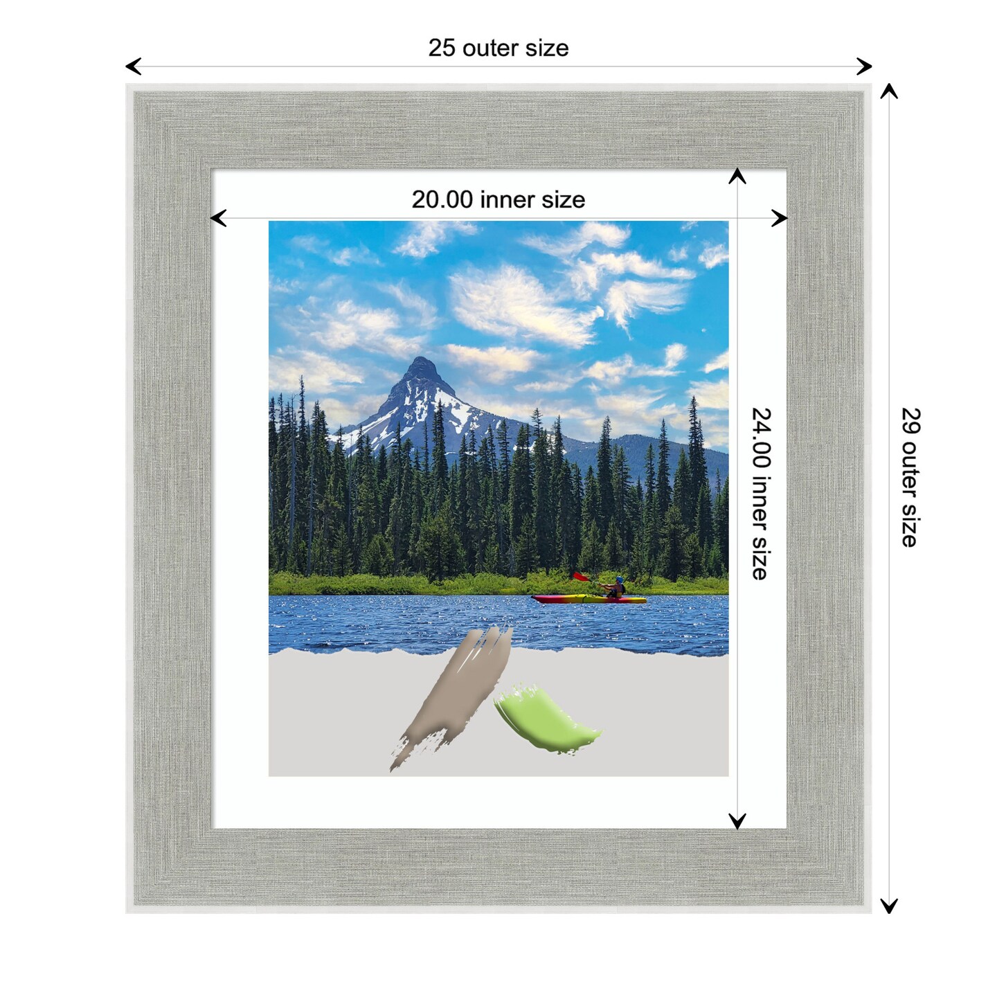 Glam Linen Grey Picture Frame, Photo Frame, Art Frame