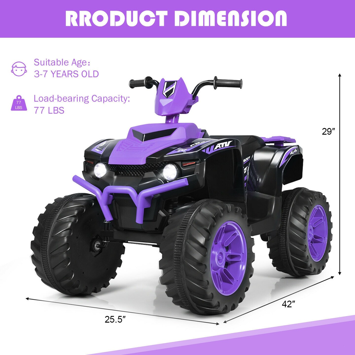 Iron Kids ATV Ride-On with Music, USB and 2 Speeds