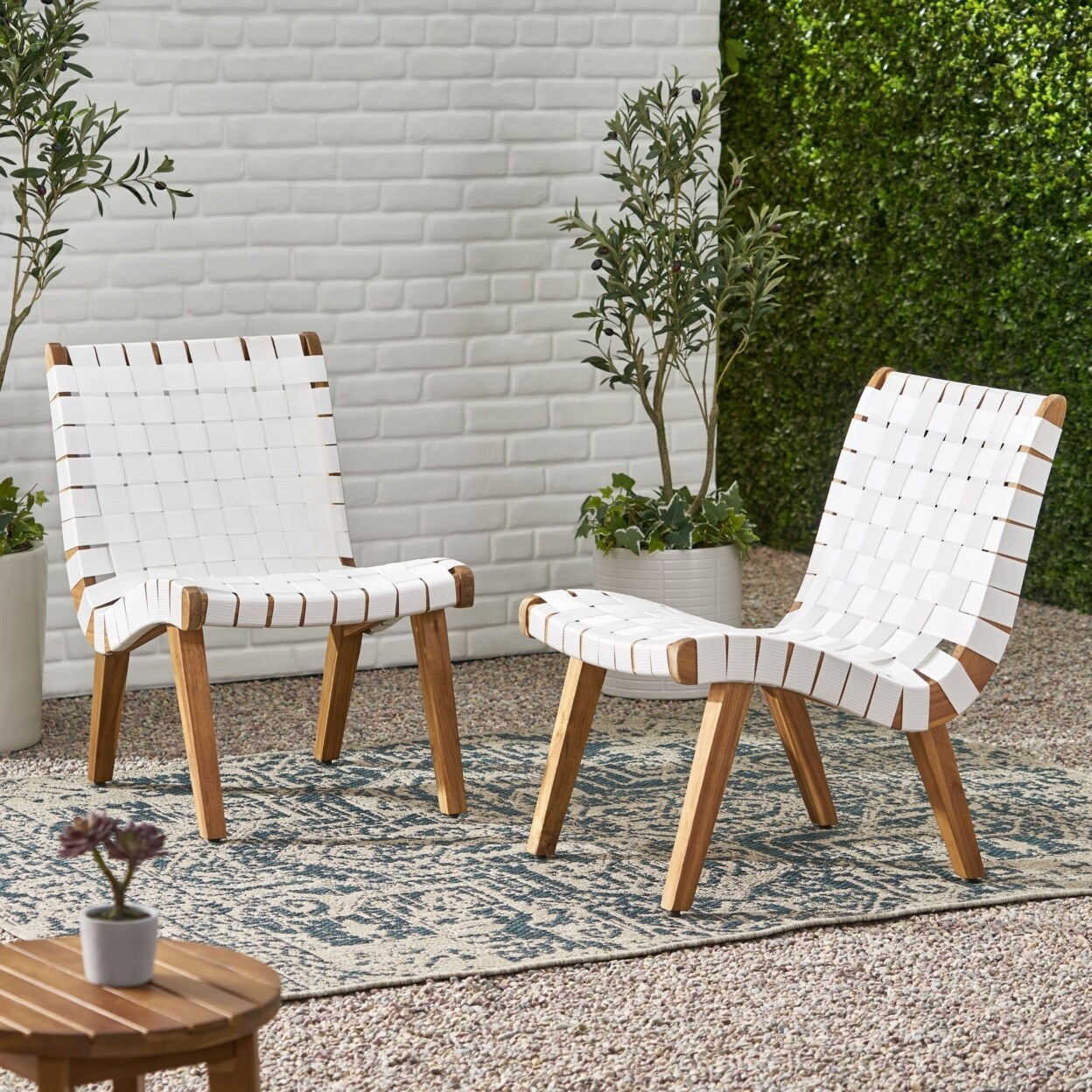 GDFStudio Ocilla Outdoor Rope Weave Lounge Chair Set of 2