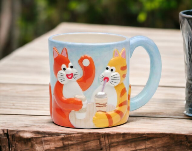Ceramic Chatty Cats Mug, Home Decor, Gift for Cat Lover, Cat Lady, Cat Mom Gift