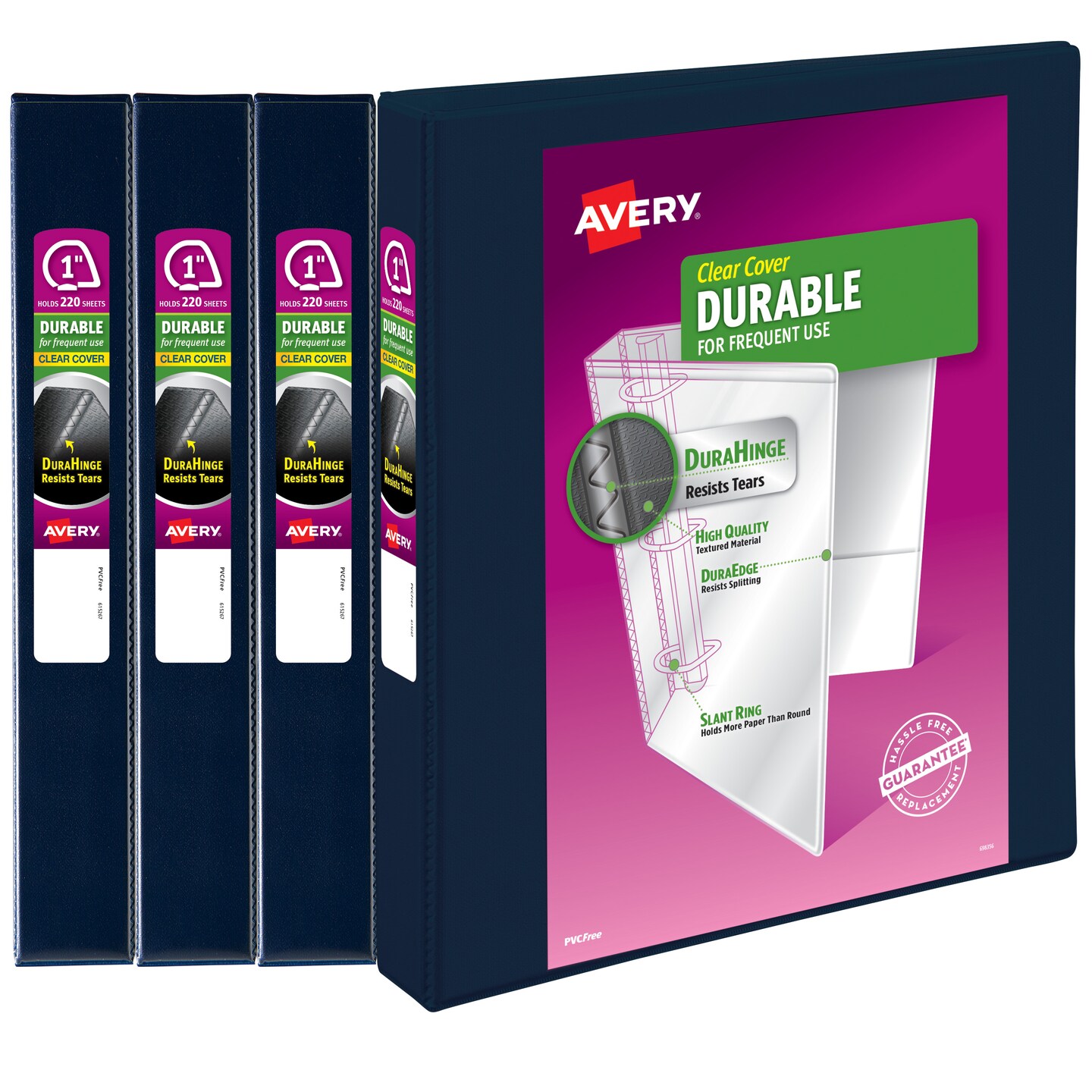 Avery 1" Durable View 3 Ring Binders, Slant Rings, 220Sheet Capacity