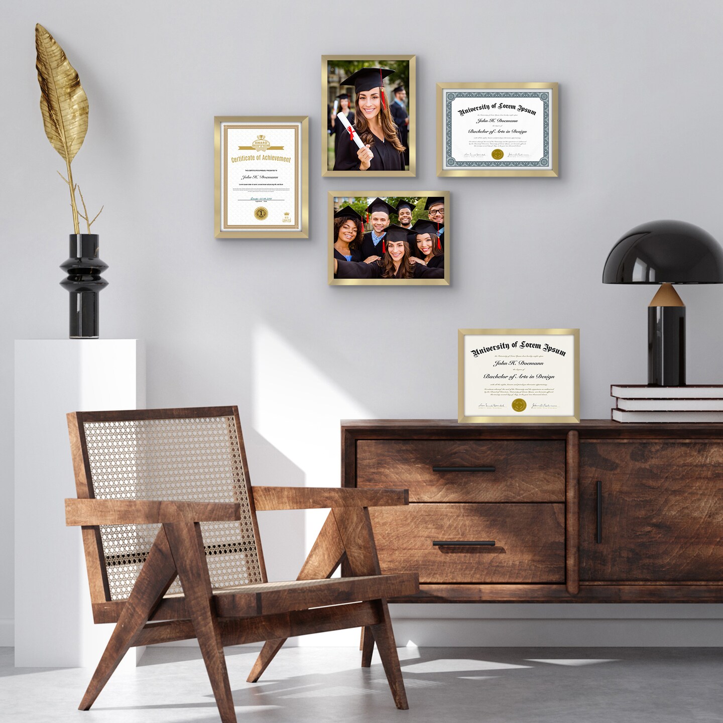 Americanflat 5 Pack of Picture Frames - Plexiglass Cover
