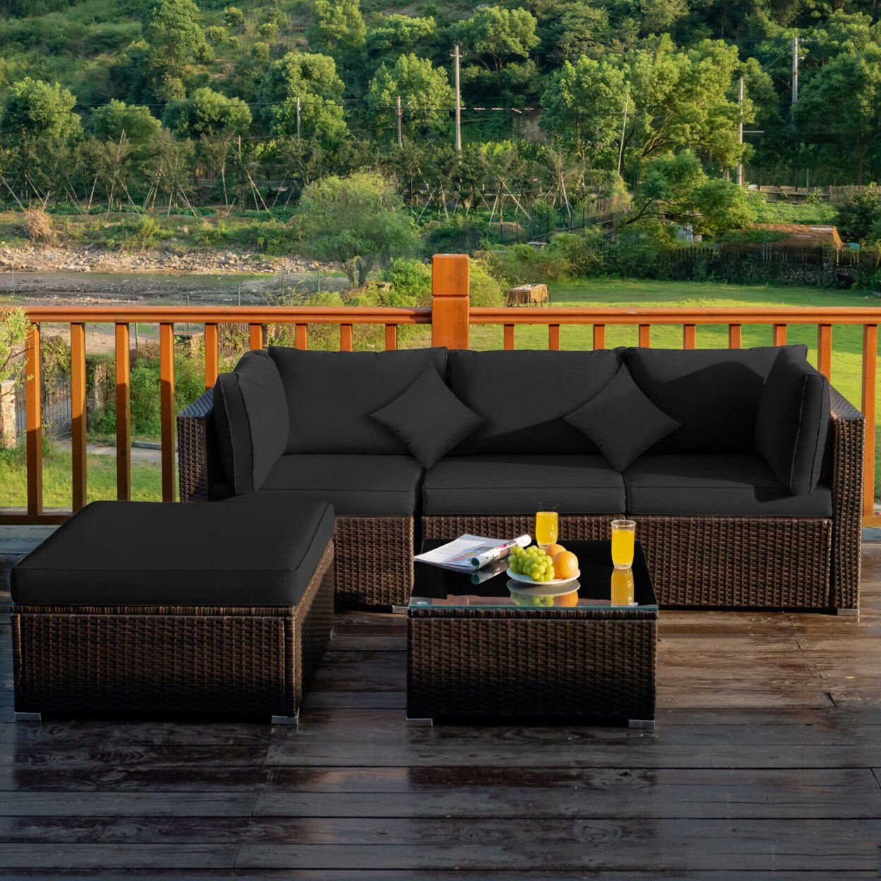 Black rattan tub discount chair