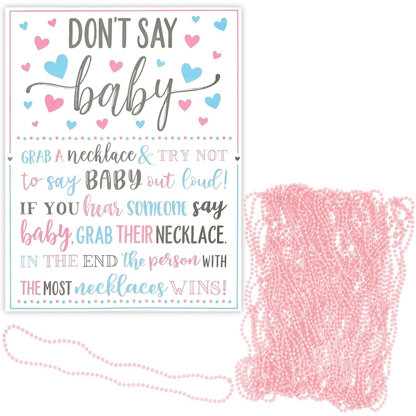 Don't Say Baby Easel Sign, Baby Shower Games for Girls Gender Reveal