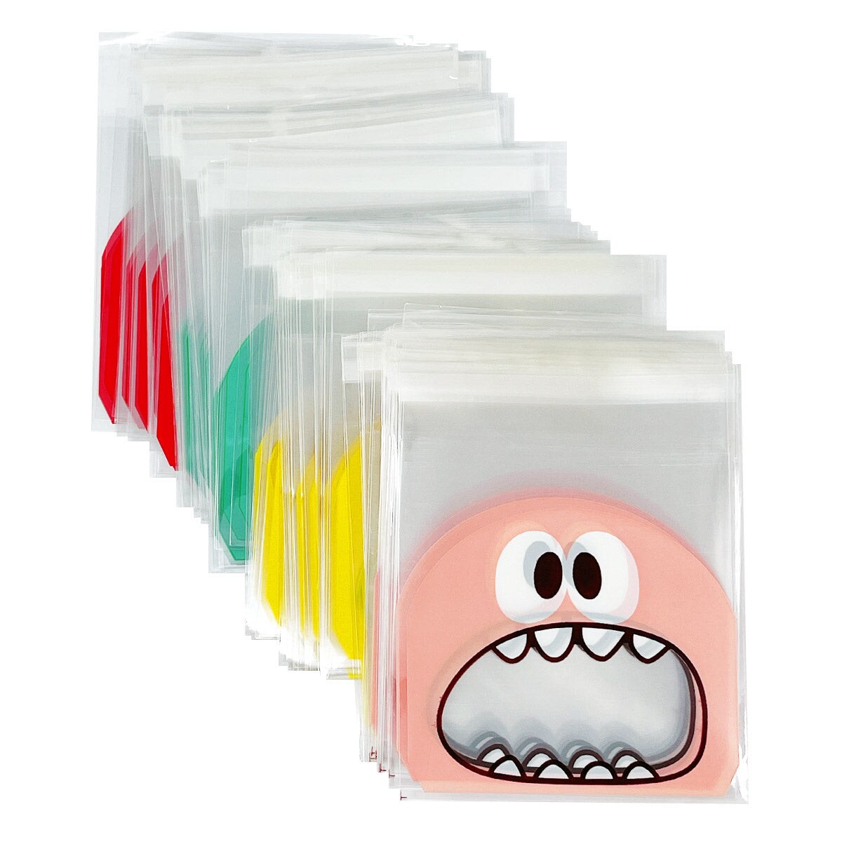 Wrapables Transparent Self-Adhesive 4&#x22; x 4&#x22; Candy and Cookie Bags, Favor Treat Bags for Parties and Wedding (200pcs)