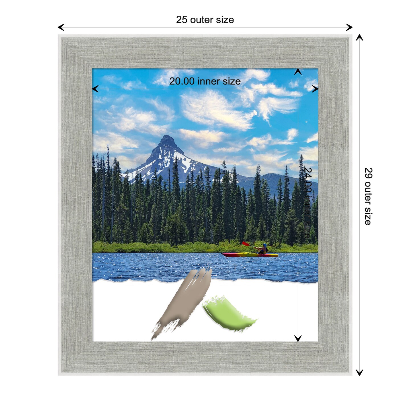 Glam Linen Grey Picture Frame, Photo Frame, Art Frame