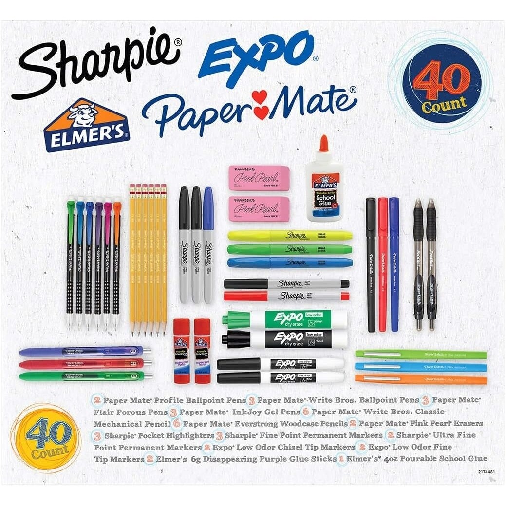 Sharpie School Supplies Variety Pack, 40 Count