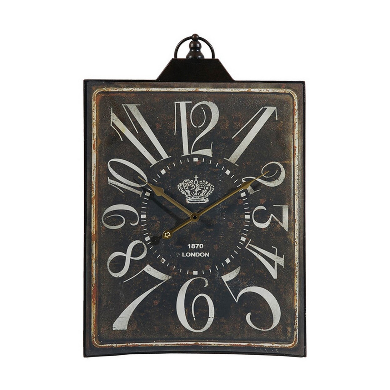 Saltoro Sherpi 27 Inch Wall Clock, Decor, Vintage Visual Style, Distressed Black Finish-