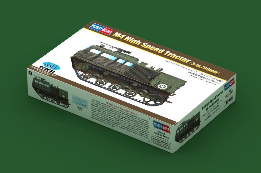 HobbyBoss  1/72 M4 HIGH SPEED       TRACTOR (3-IN./90MM) Plastic Model