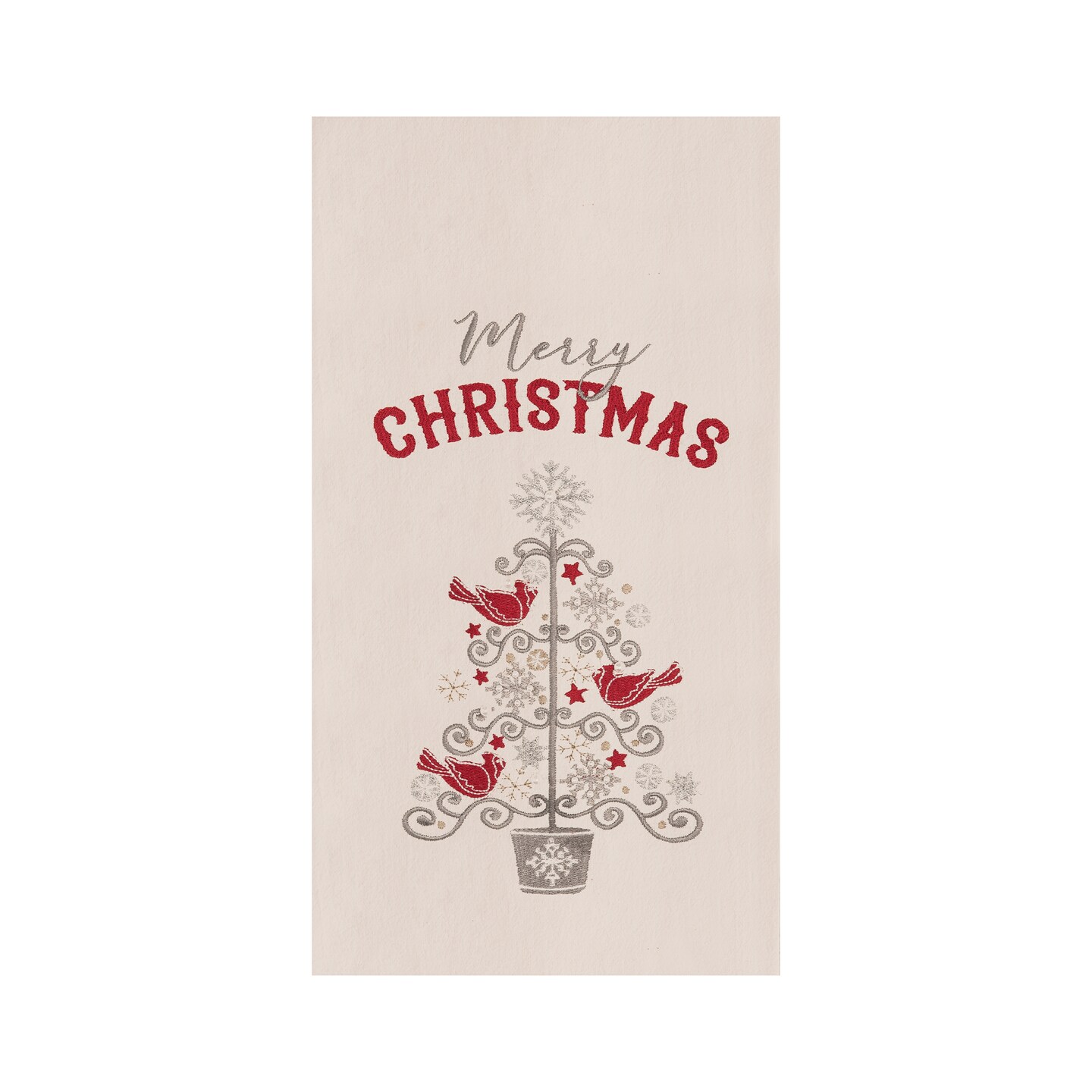 Merry Christmas Tree Flour Sack Kitchen Towel