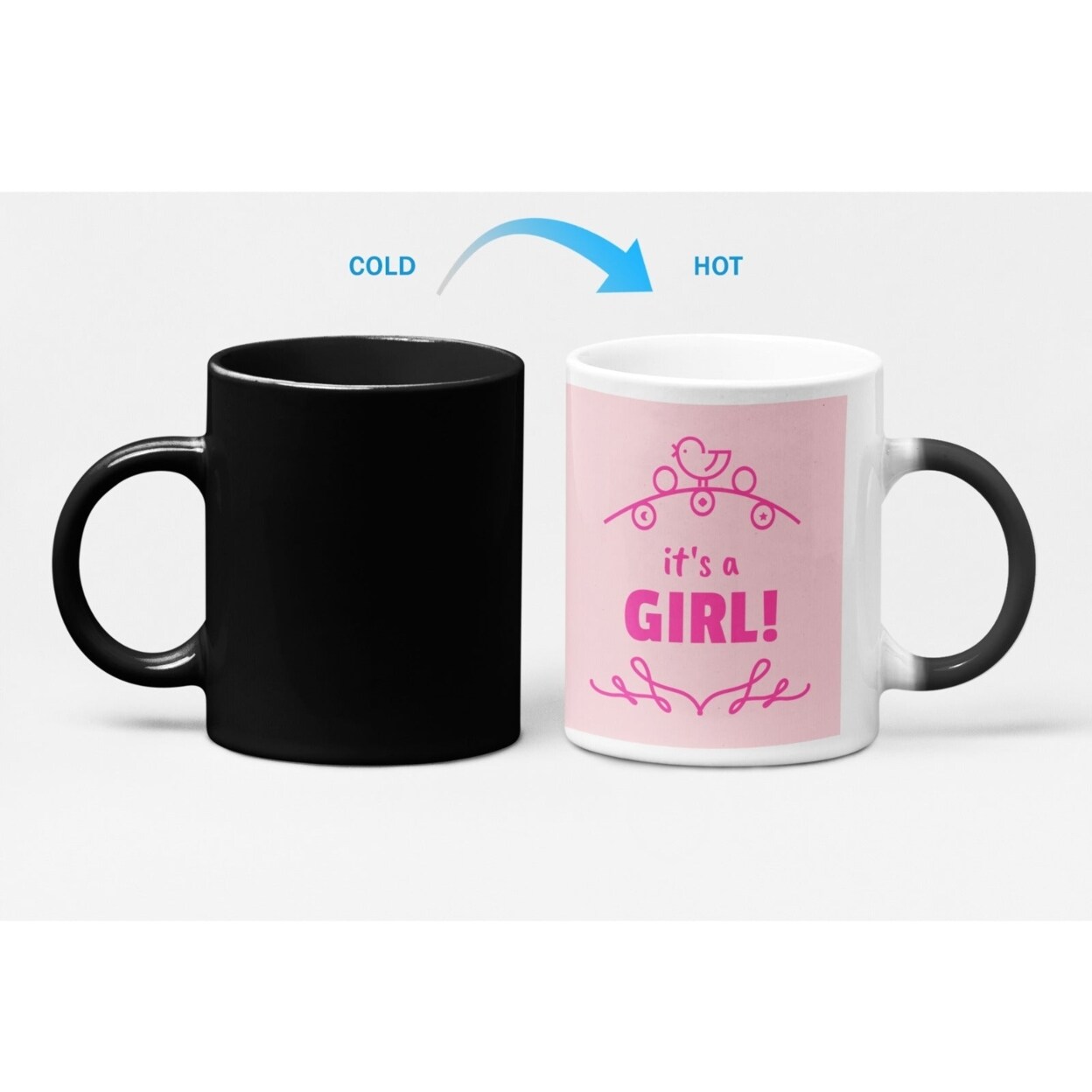 ONETIFY Its a GIRL Baby Shower Heat Sensitive Color Changing Mug