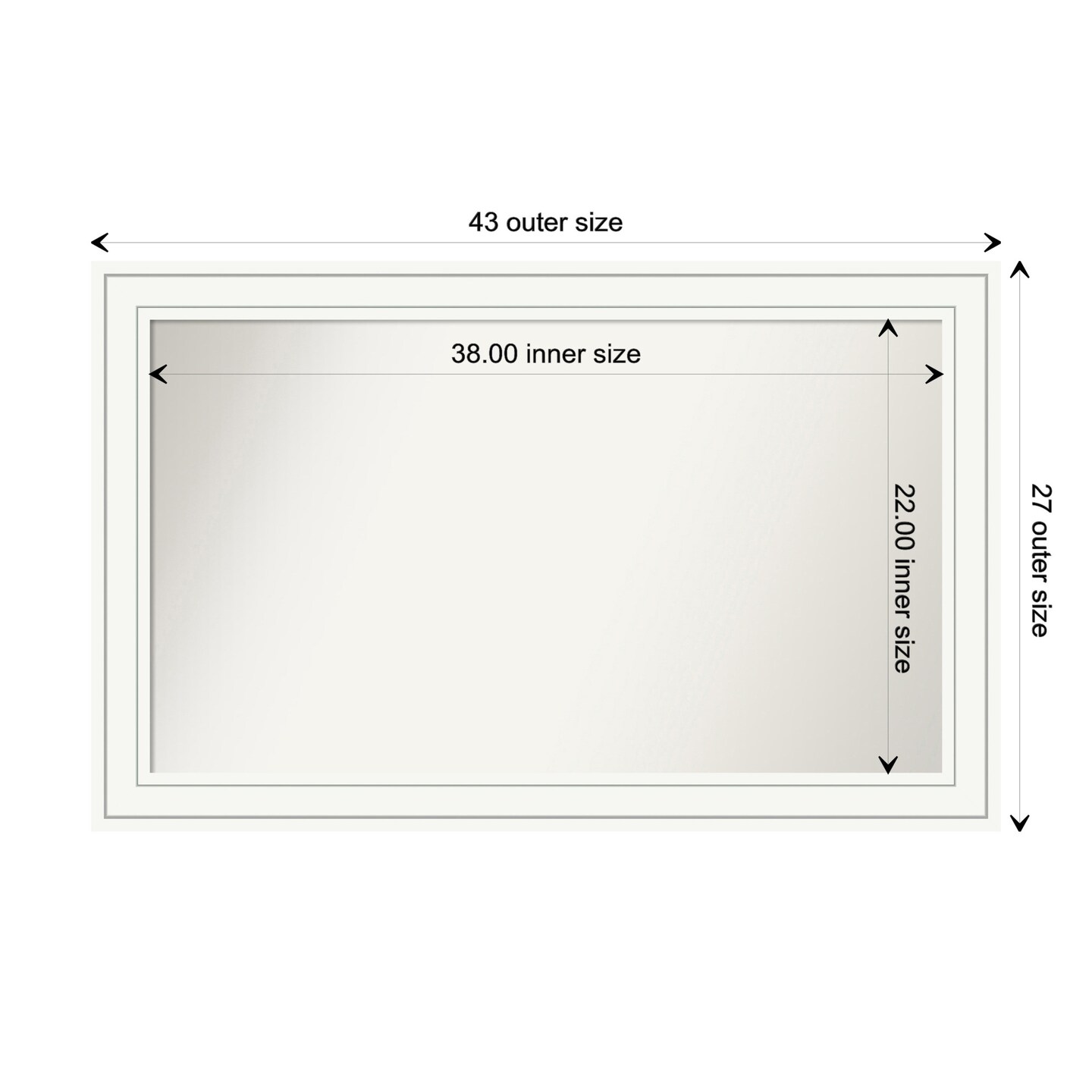 Craftsman White Non-Beveled Custom Framed Bathroom Vanity Wall Mirror