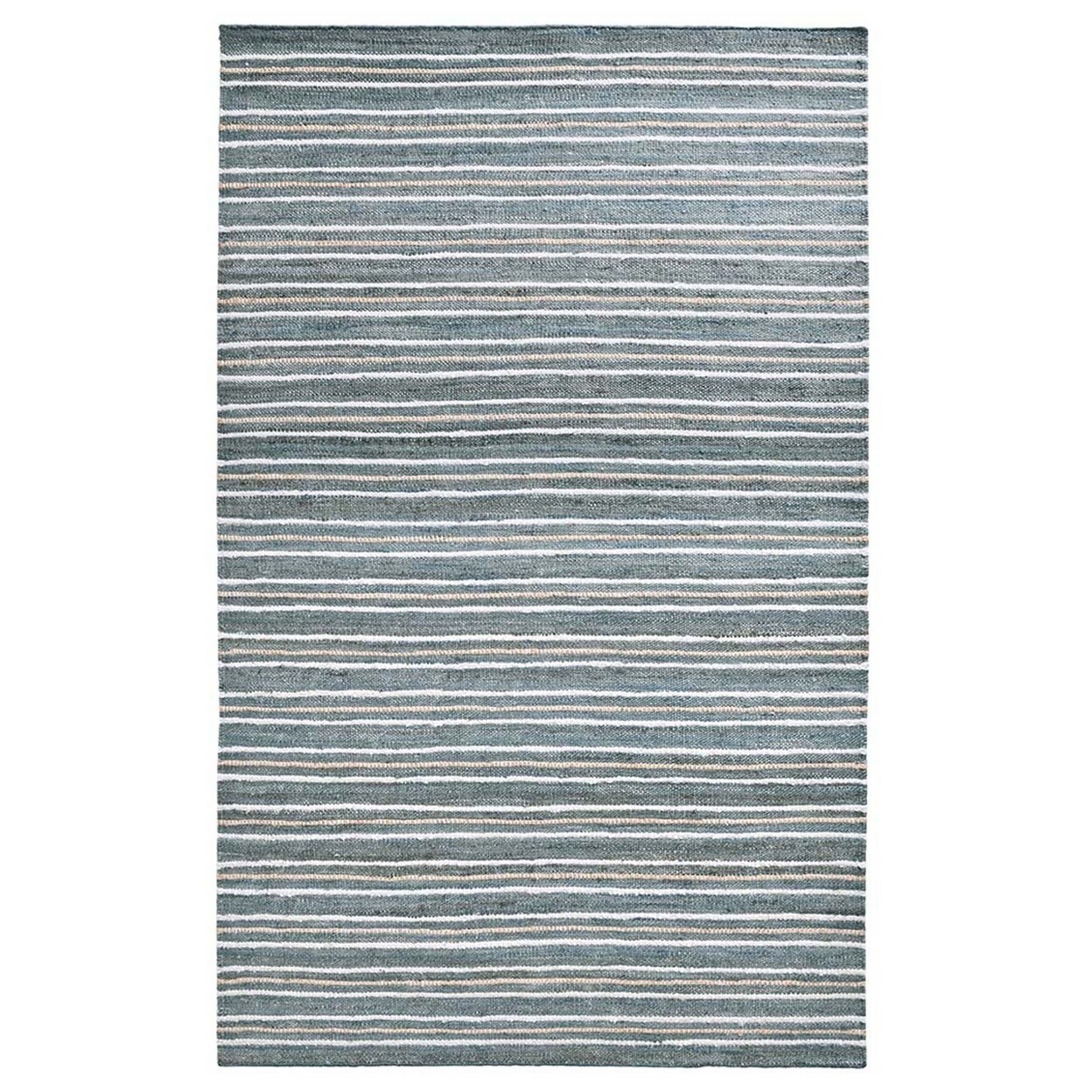 Saltoro Sherpi Azu 2 x 3 Handmade Small Area Rug, Classic Stripes, Aqua Blue, Multicolor-