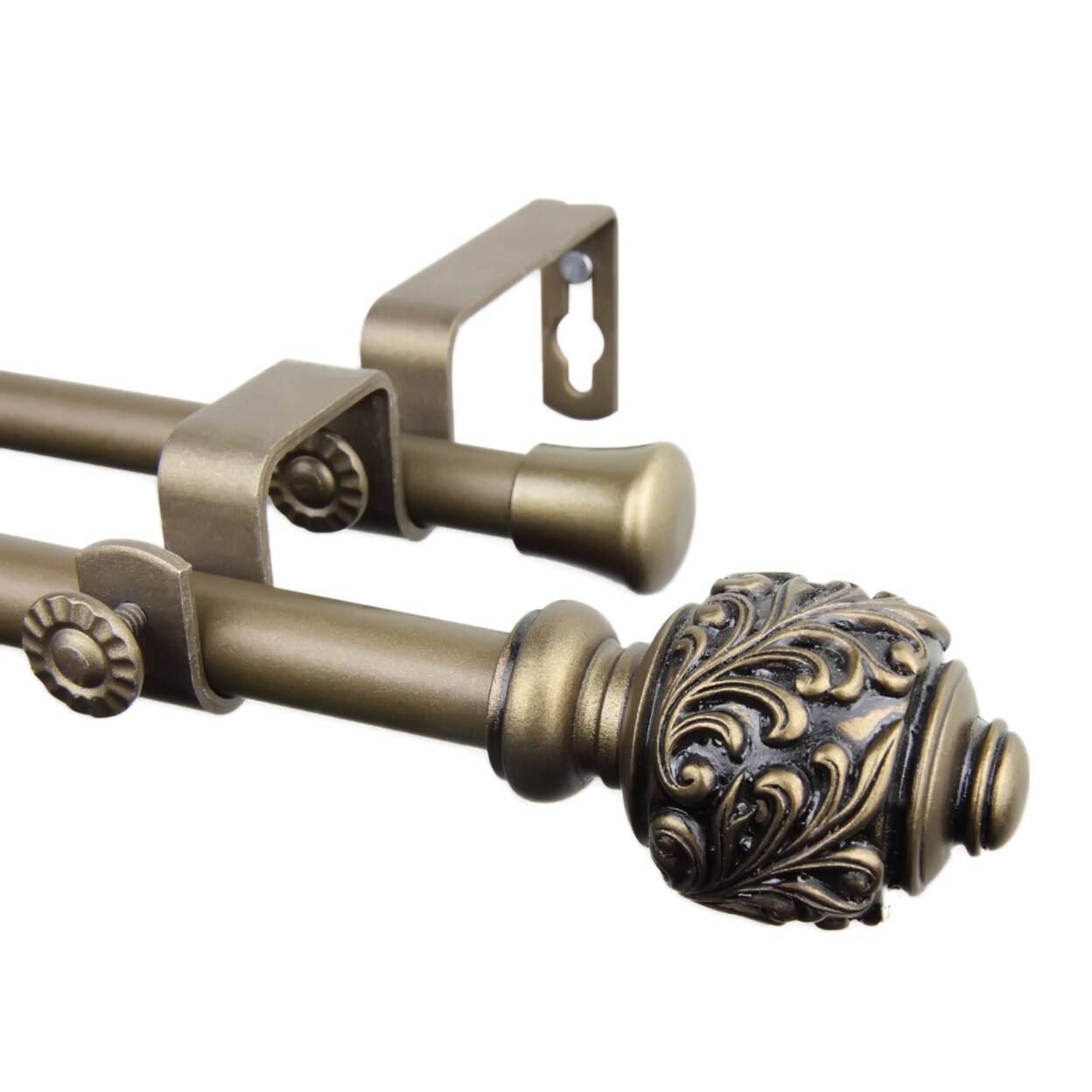 Rod Desyne Home Window Tilly Double Curtain Rod 84-120 inch - Antique Gold
