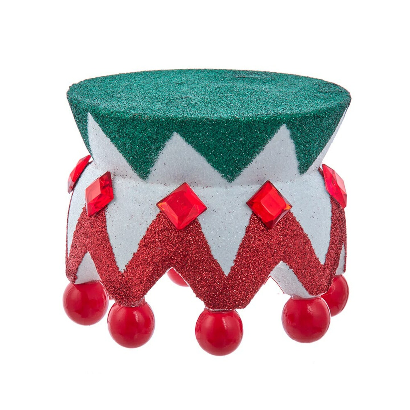 KSA 4&#x22; Red and Green Glittered Christmas Nutcracker Stand