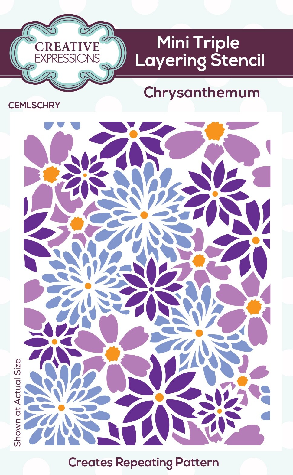 Creative Expressions Mini Layering Stencil 4&#x22;X3&#x22; 3/Pkg-Chrysanthemum