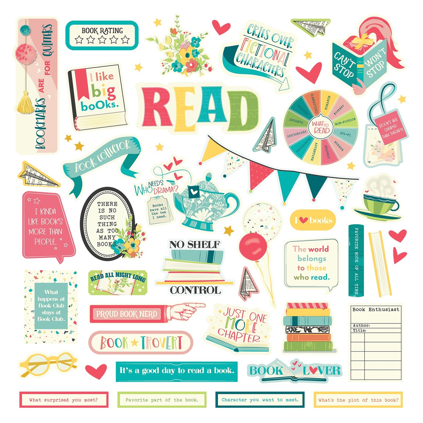 Book Club Stickers 12&#x22;X12&#x22;