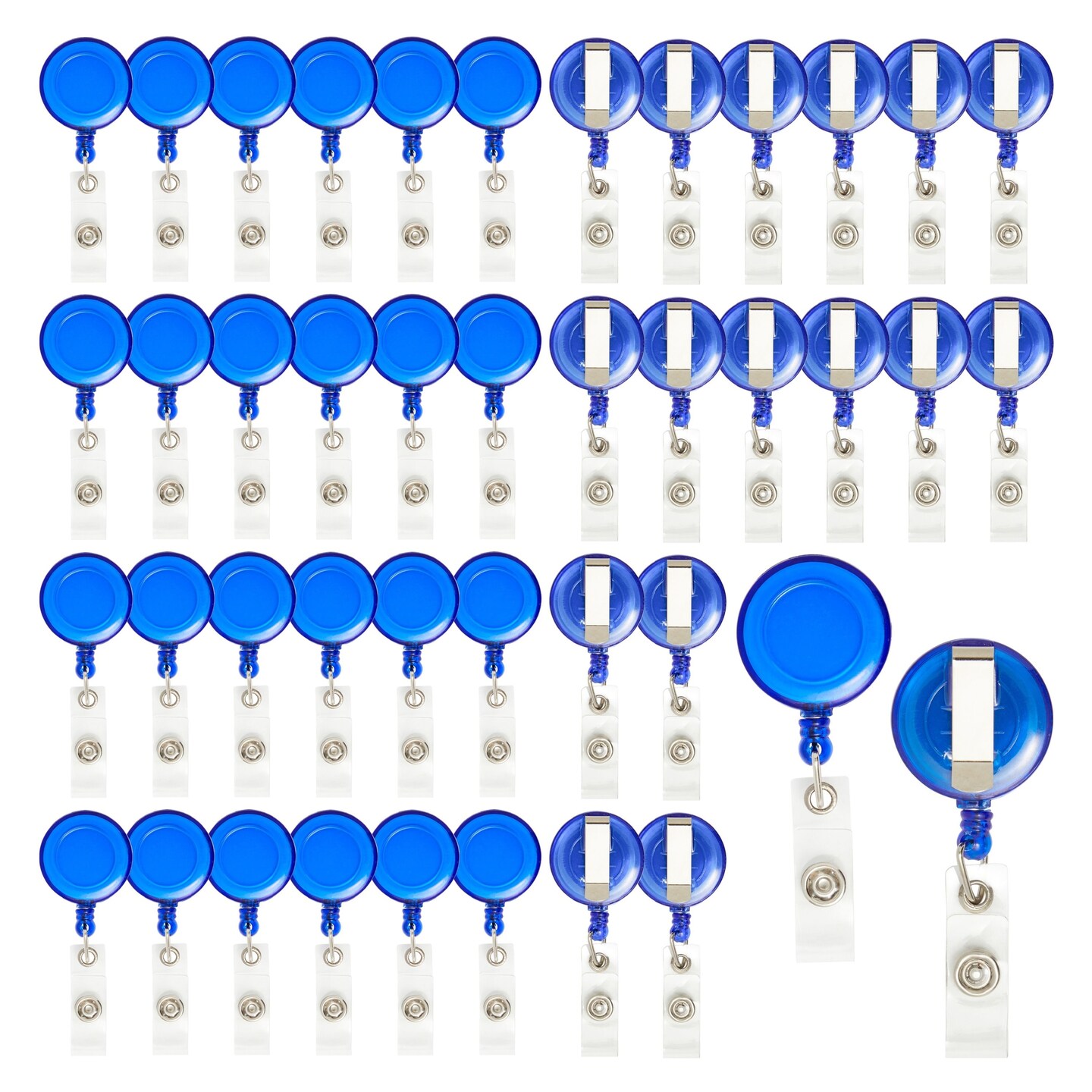 100 Pack Retractable Badge Reel, ID Holders for Nurses and Teachers, Office  Supplies, Blue (26.5 In)