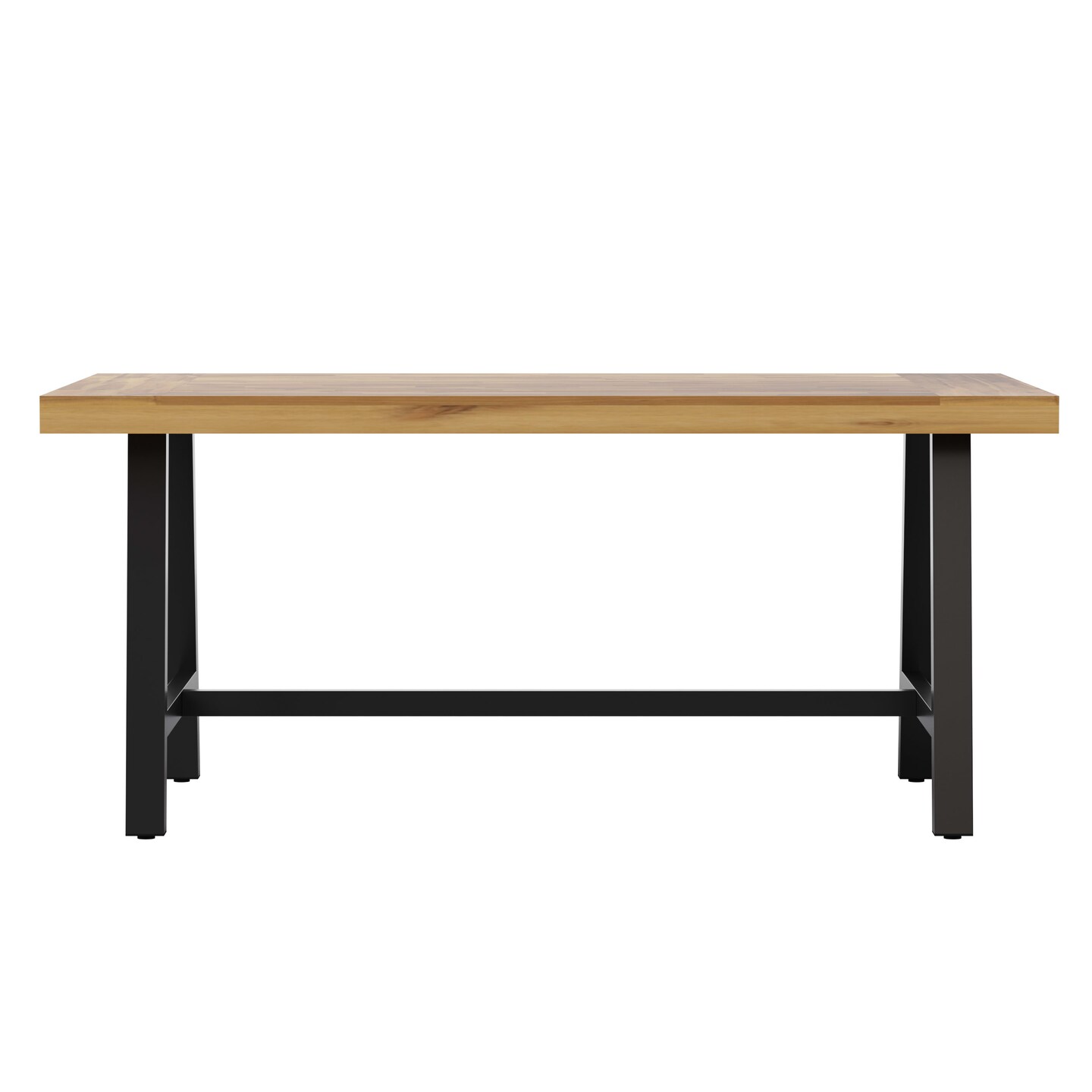 Merrick Lane Zuli Solid Acacia Wood Dining Table with Metal Legs for Indoor and Outdoor Use