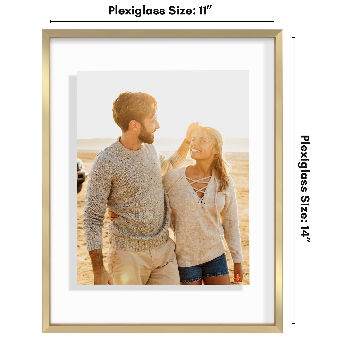 Americanflat Floating Aluminum Picture Frame - Sleek Aluminum Photo Frame for Wall Display - Black Metal Molded Frame - Shatter Resistant Glass - Hanging Hardware