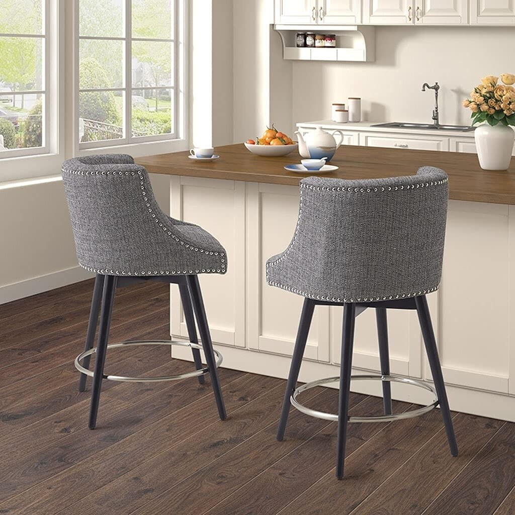 Madison Park Mateo Swivel Counter Stool with Grey Finish MP103-1104