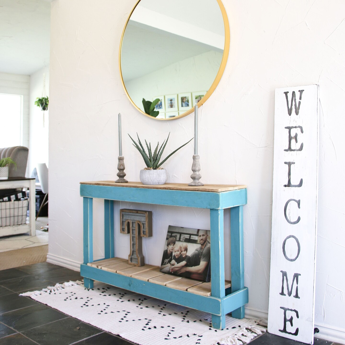 Doug and Cristy Designs 46 Inch Turquoise Luxe Combo Console