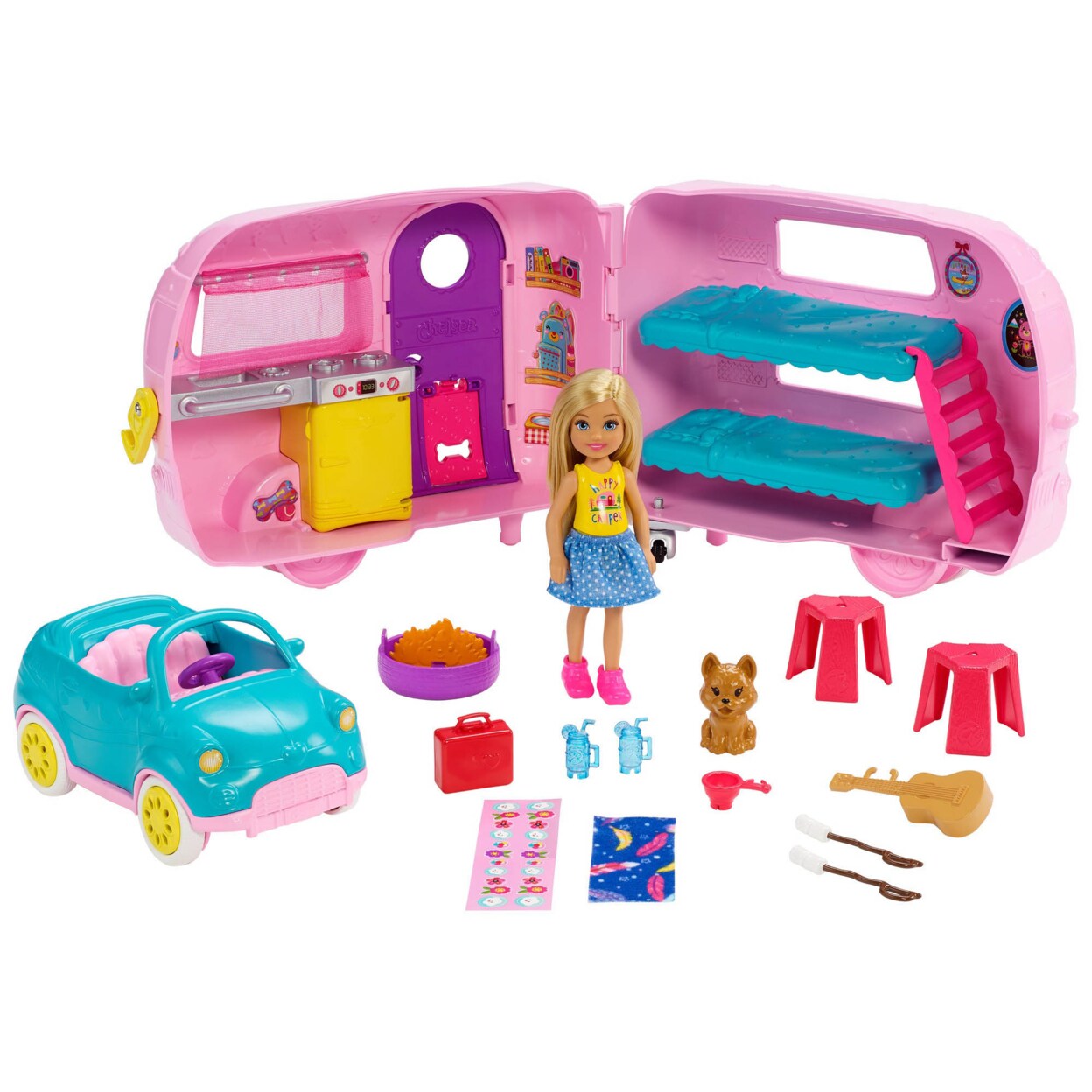 Barbie   Toys, Camper Playset With Chelsea Doll, Toy Car And Accessories
