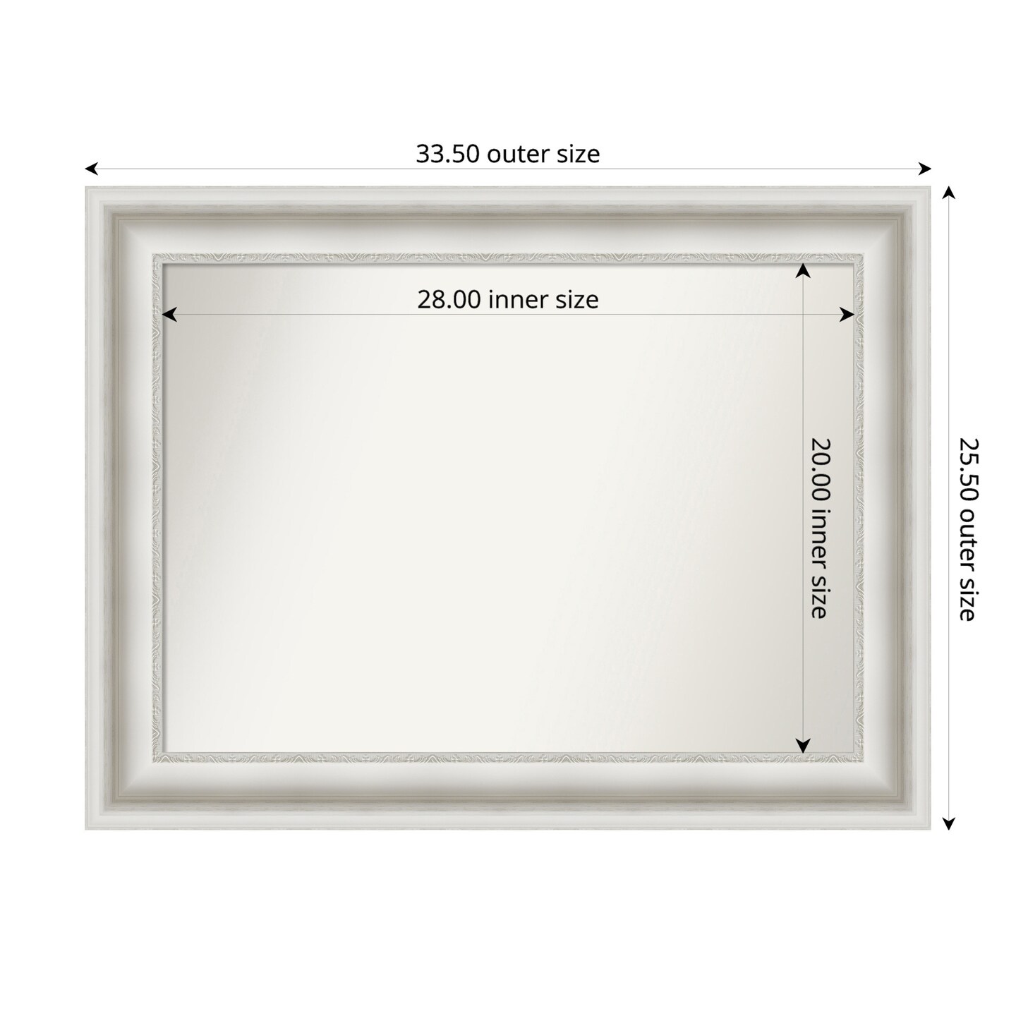Parlor White Non-Beveled Custom Framed Bathroom Vanity Wall Mirror