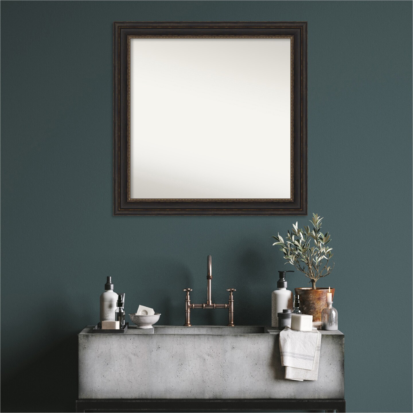 Accent Bronze Non-Beveled Custom Framed Bathroom Vanity Wall Mirror