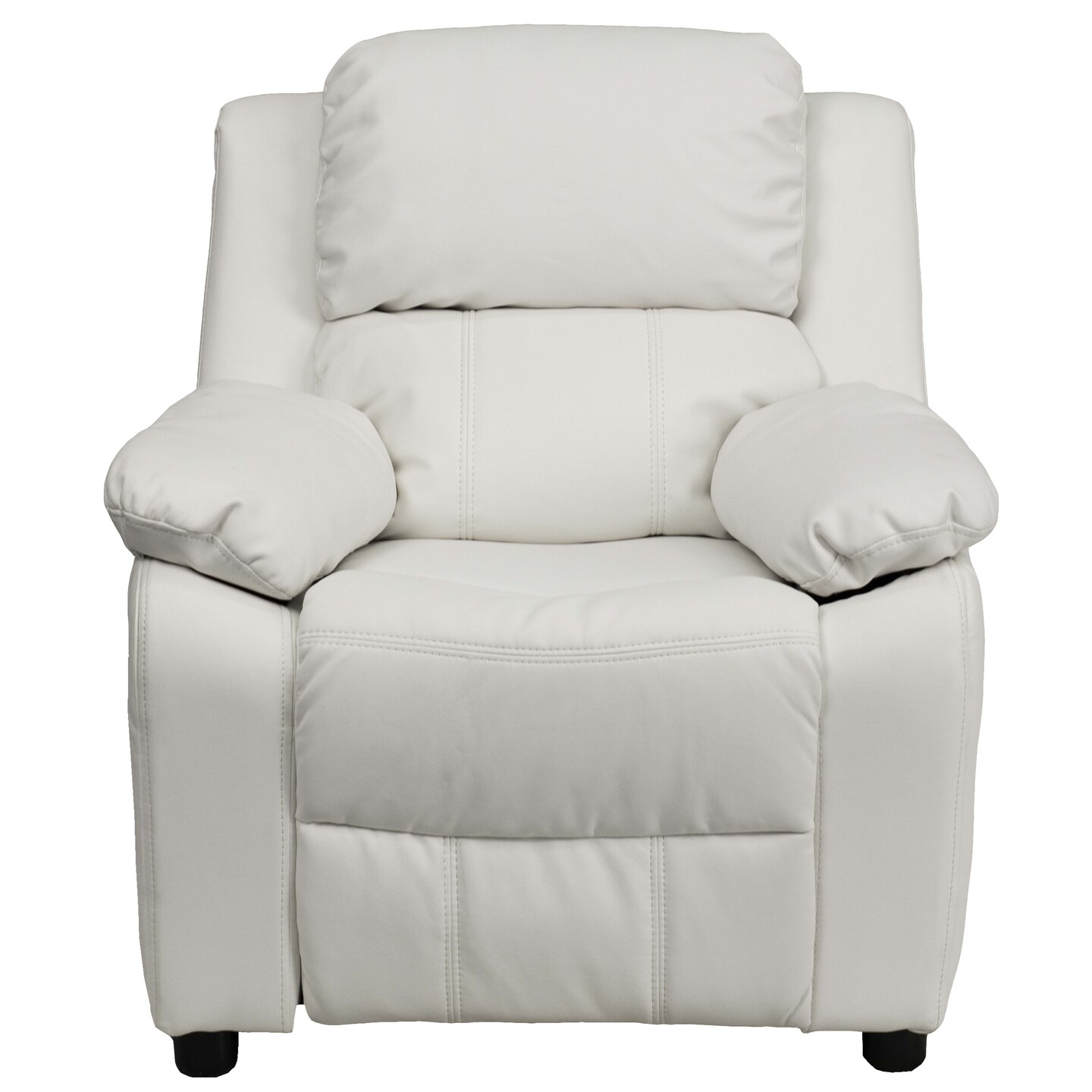 Emma and Oliver Deluxe Padded Contemporary Kids Recliner with Storage Arms