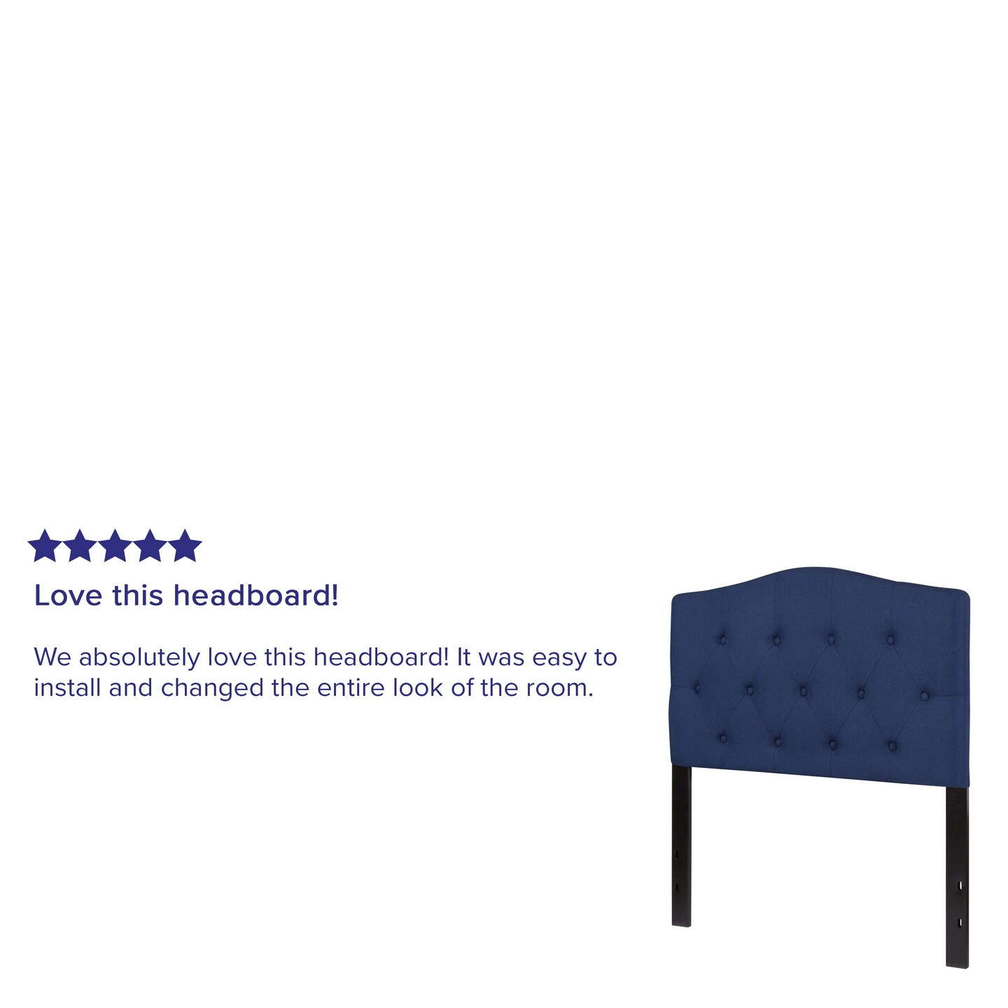 Emma and Oliver Arched Button Tufted Upholstered Headboard
