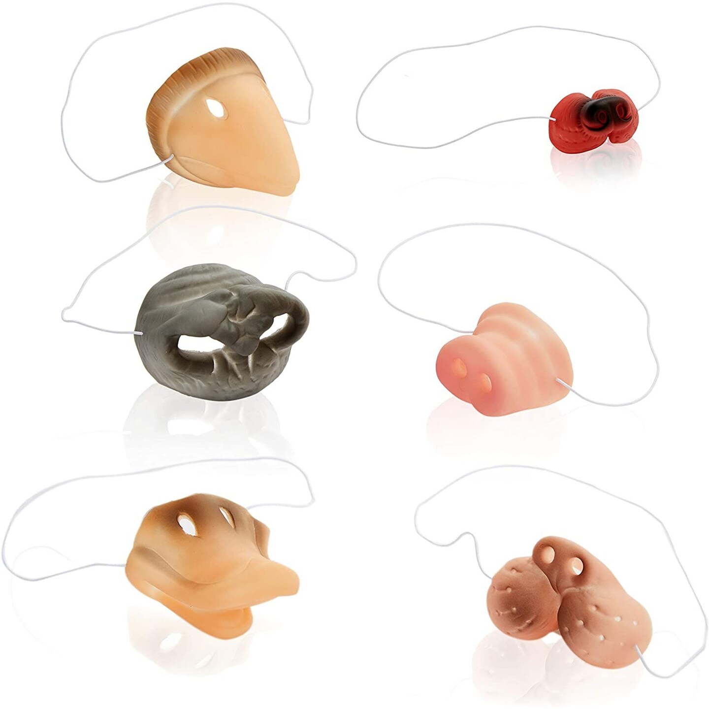 Animal Noses for Halloween Costumes, Barnyard Party Favors (24 Pieces)