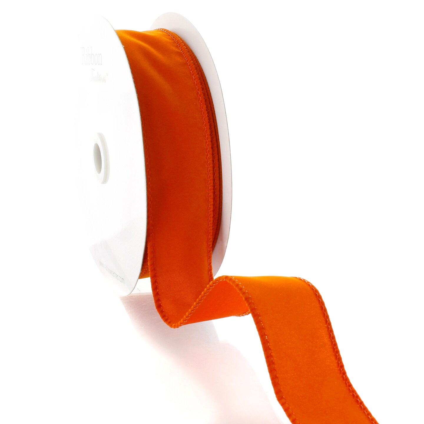 1.5&#x22; Wired Suede Velvet Ribbon Burnt Orange - 10 Yards