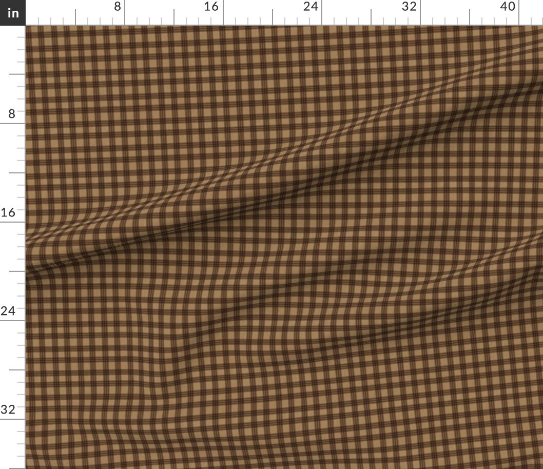 Various Fabrics by the Yard or Fat Quarter Plaid Brown Antique Check Old Tartan Earth Tone Dark Academia Gingham Custom Printed Fabric by Spoonflower