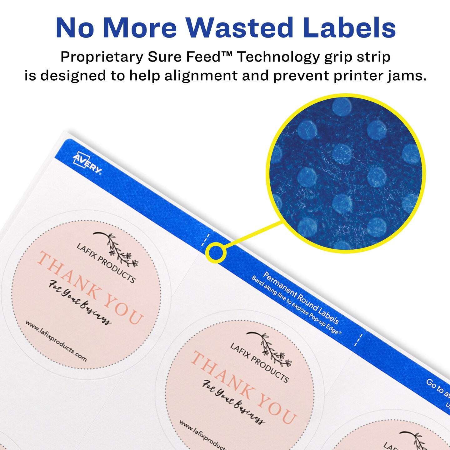 Avery Printable Round Labels, 2.5&#x22; Diameter, Matte White, 225 Customizable Labels (22562)