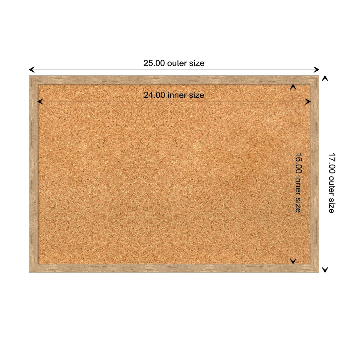 Imprint Wood Framed Corkboard, Natural Cork