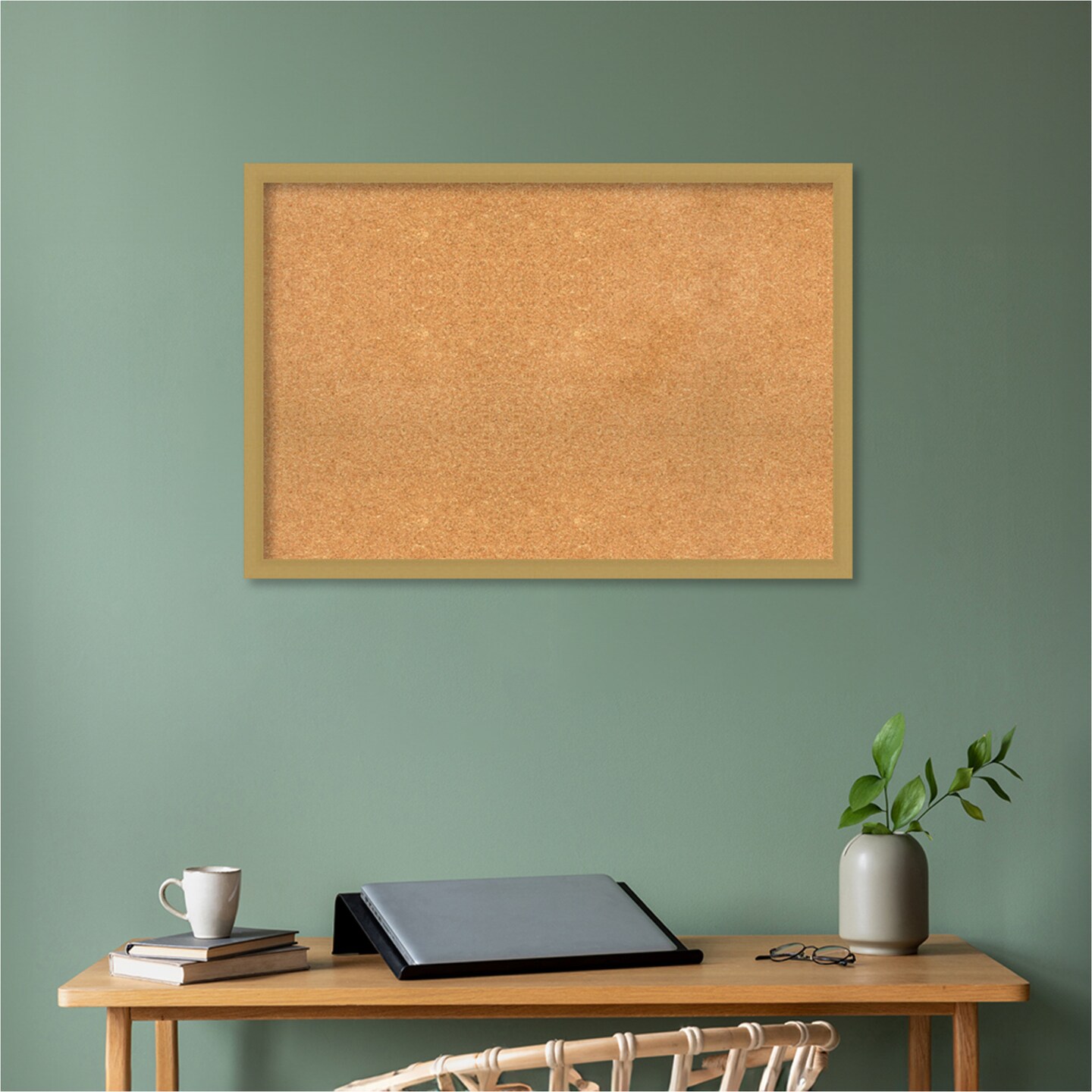 Grace Narrow Framed Corkboard, Natural Cork