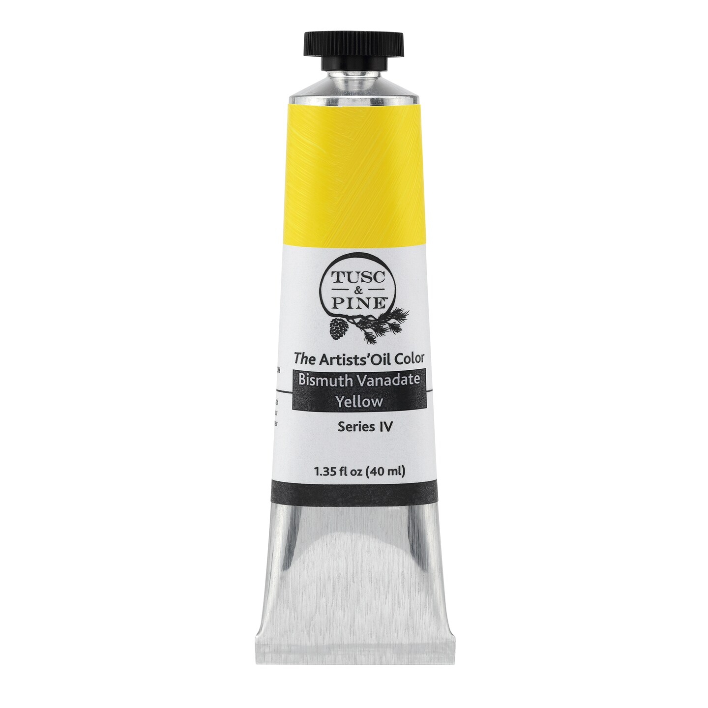Tusc & Pine Artist Oil Paint - Bismuth Vanadate Yellow, 40 ml, Non-Yellowing, Rich & Creamy Consistency, Maximum Pigment Load, Small Batch Milled Oil Paints Made in the USA for Professional Artists