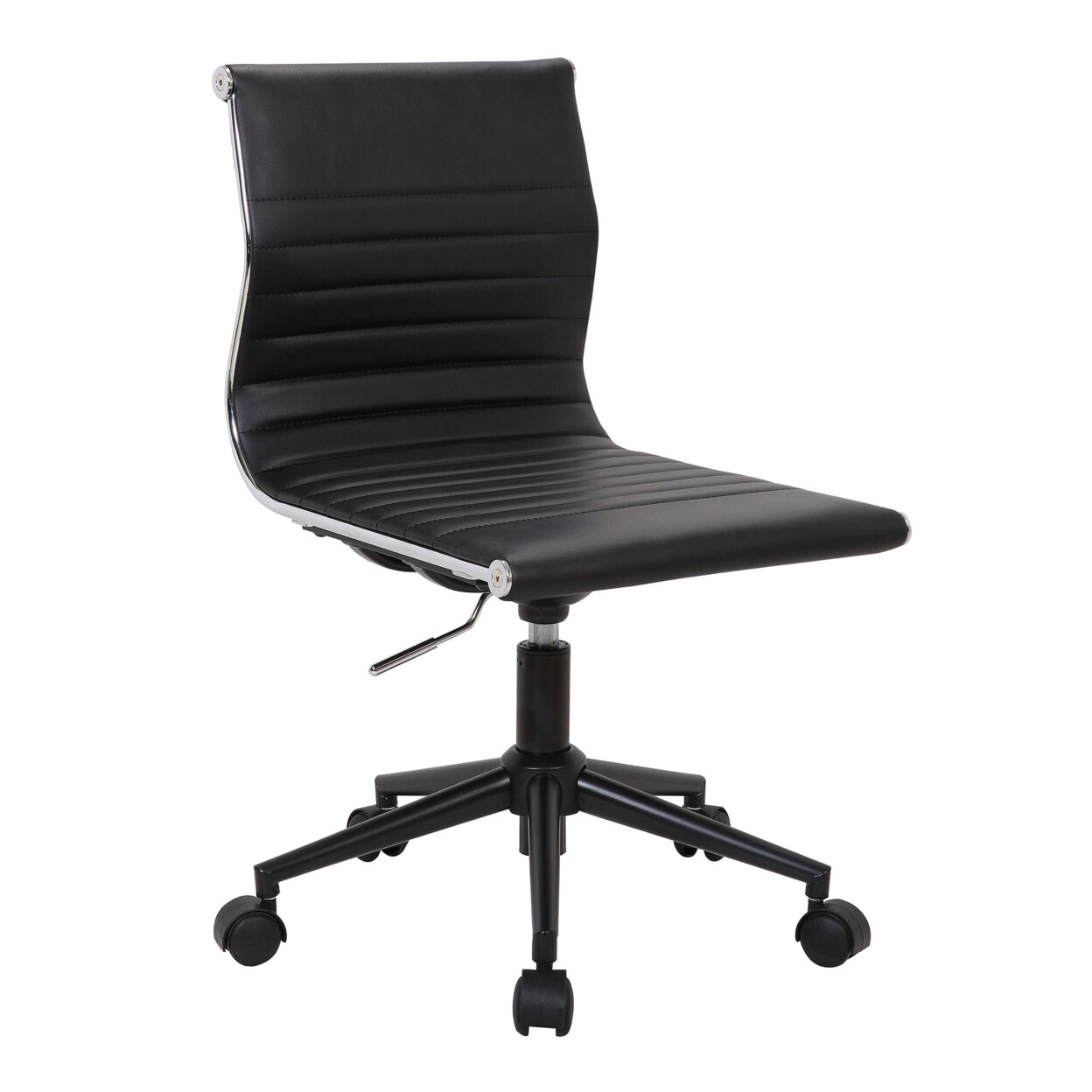 Lumisource Indoor Home Office Furniture Masters Industrial Task Chair In Black Base And Black Faux Leather