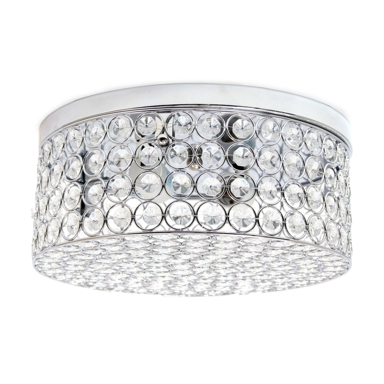 Lalia Home Home Ceiling Light Glam 2 Light 12 Inch Round Flush Mount, Chrome