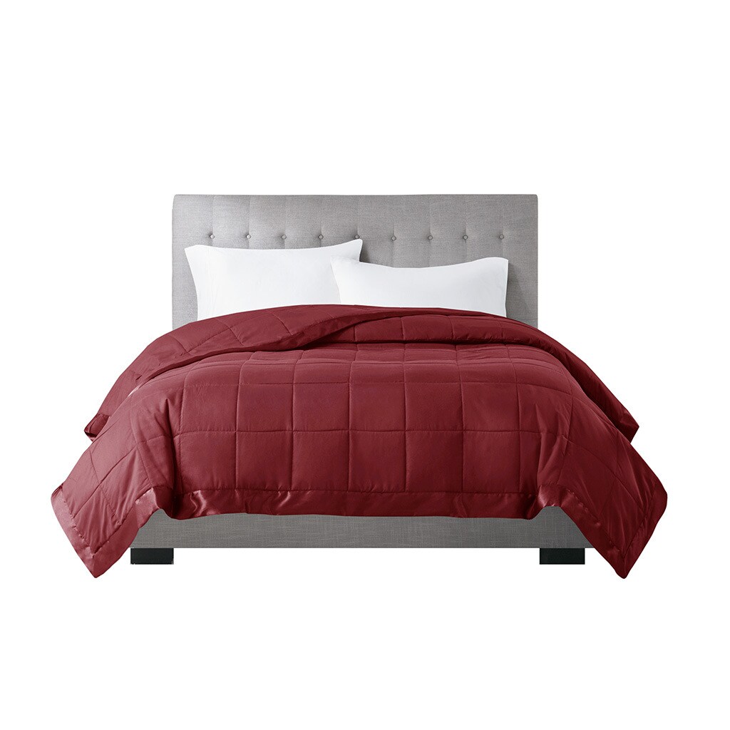 Lightweight Down Alternative Blanket with Satin Trim