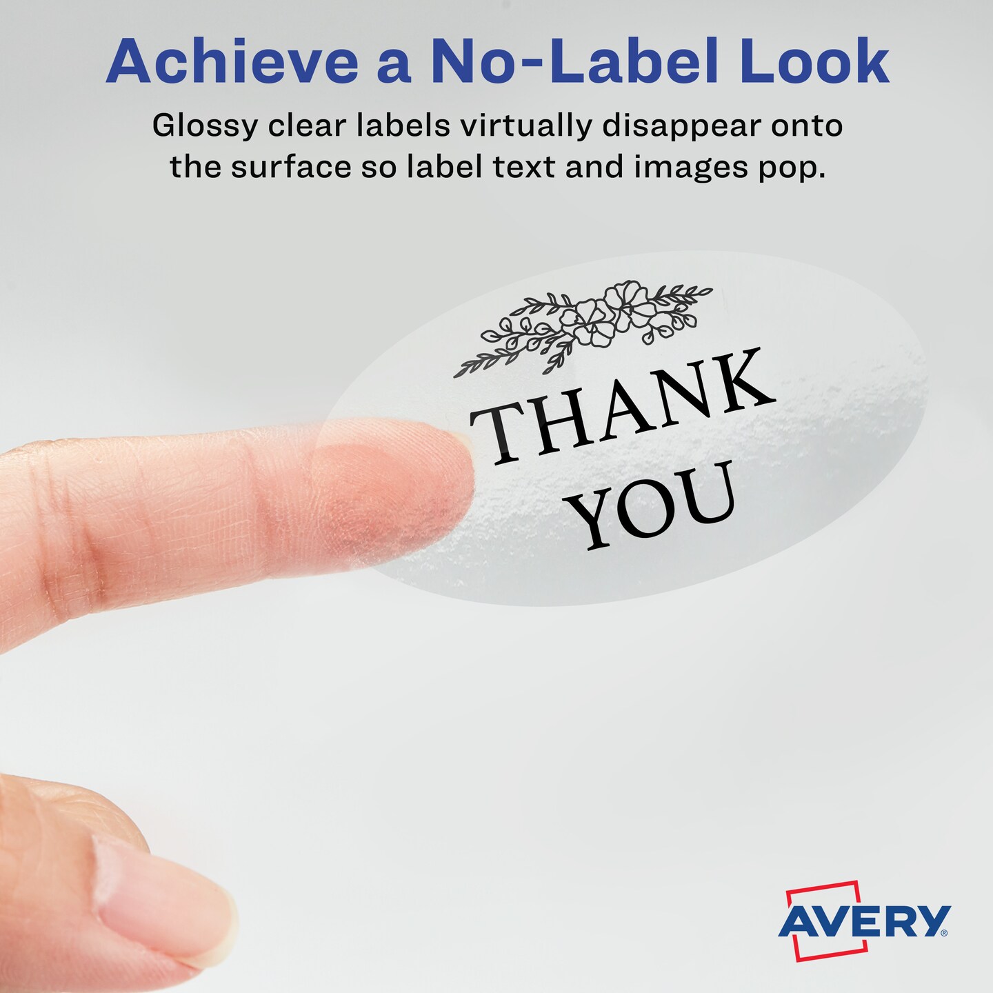 Avery Printable Blank Oval Labels, 1.5" x 2.5", Glossy Crystal Clear, 180 Customizable Labels (22854)