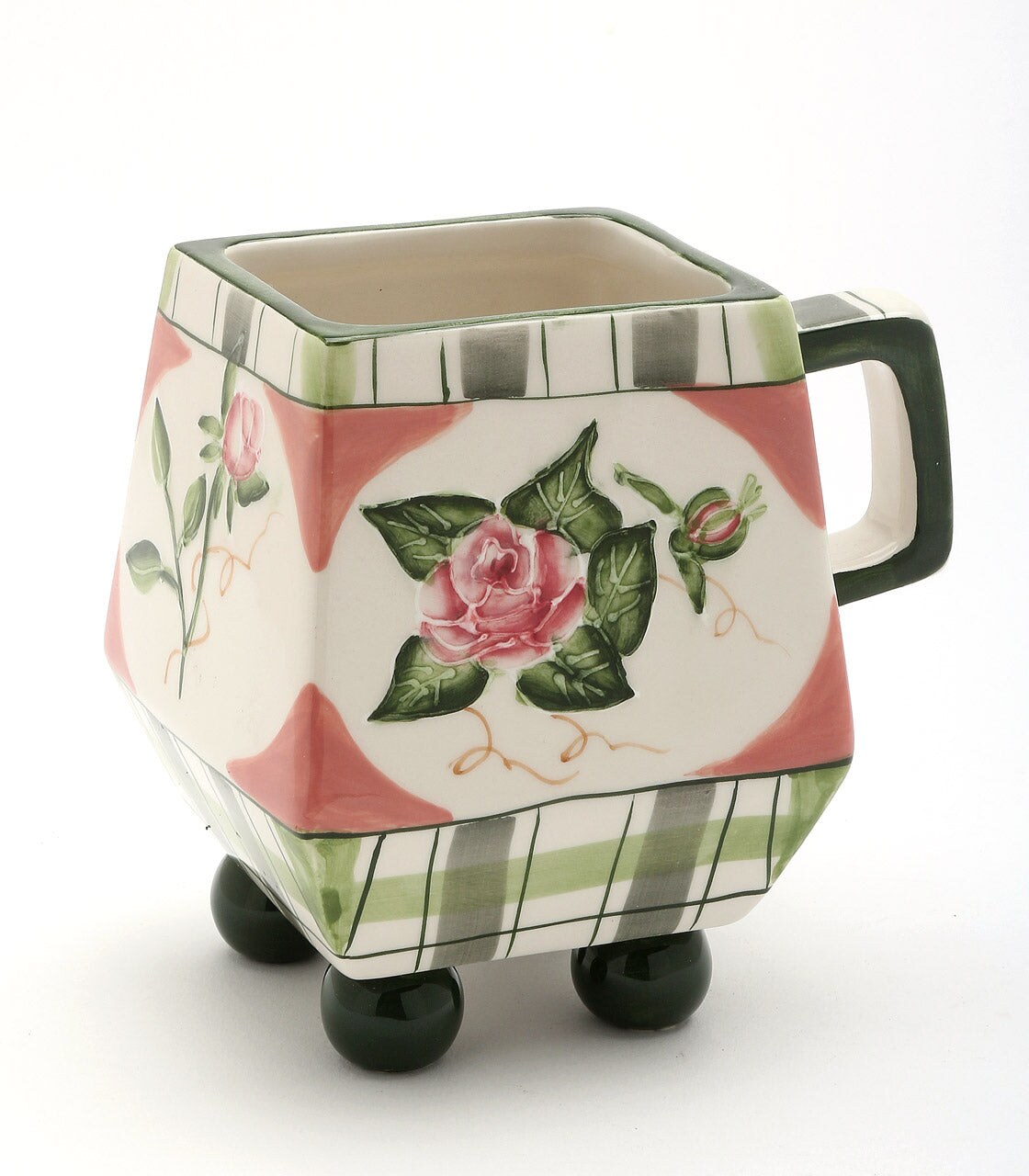 Hand Painted Ceramic Romantic Rose Mug, Home Décor, Gift for Her, Gift for Mom, Kitchen Décor, Valentine’s Day Décor, Romantic Décor