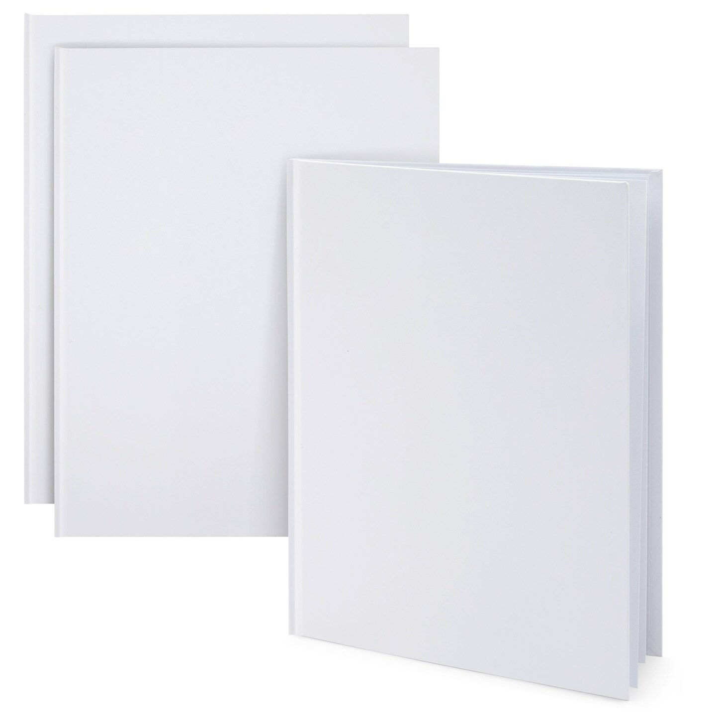 6 Pack White Hardcover Blank Book, Unlined Plain Journals for