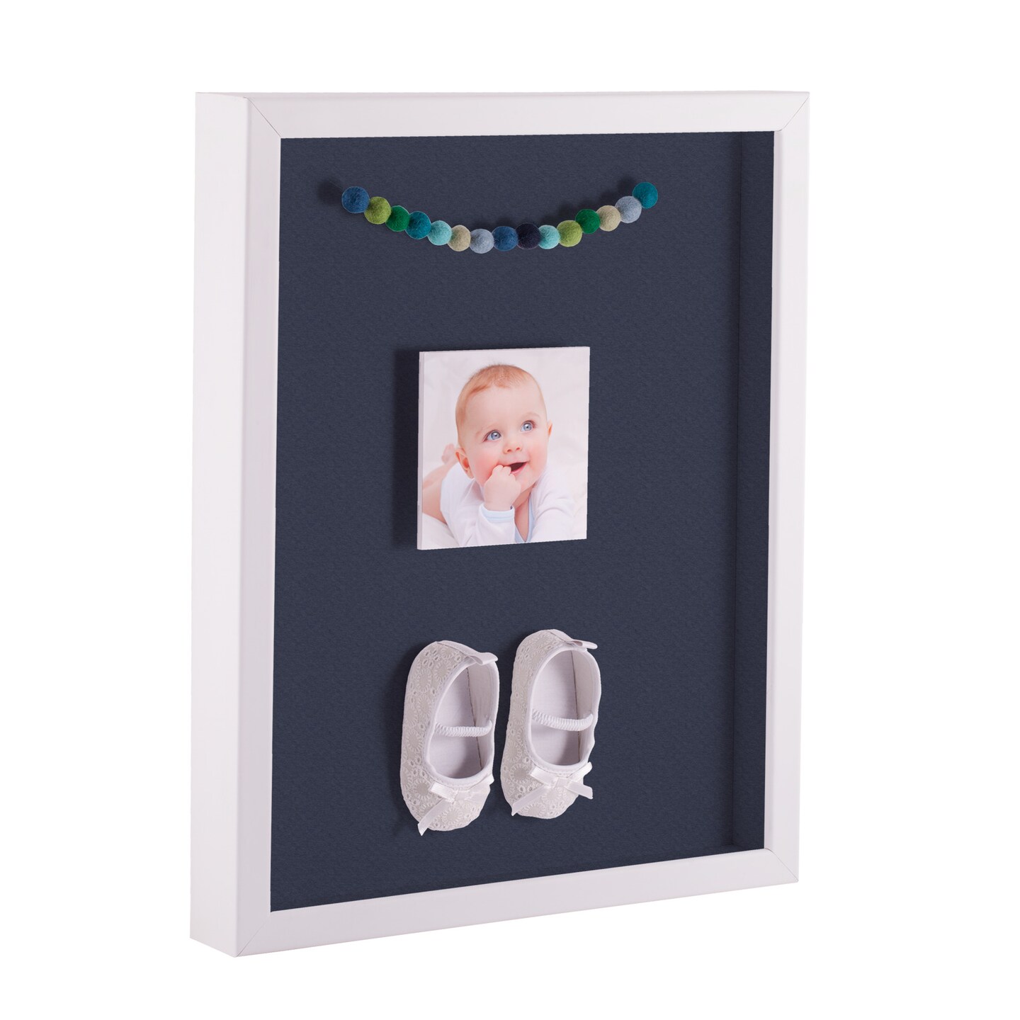 ArtToFrames 10x10 Inch Shadow Box Picture Frame, with a Satin White 1&#x22; Wide Shadowbox frame and Super White Mat Backing (4655)