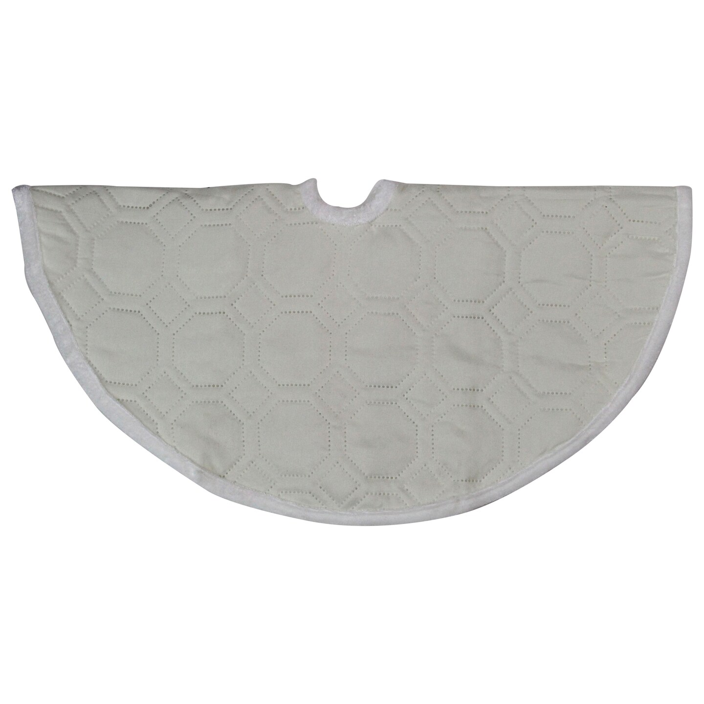Northlight Hexagon Quilted Pattern Christmas Tree Skirt - 18&#x22; - Off-White