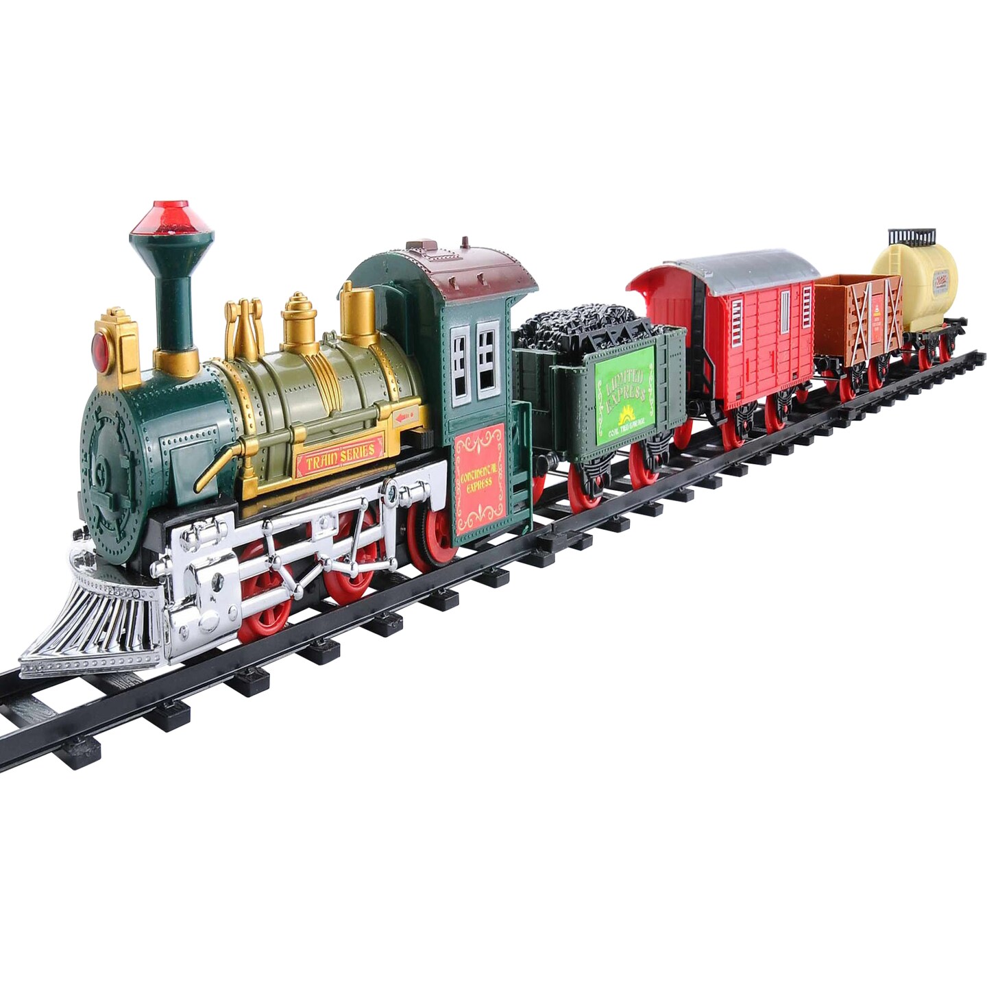 Northlight 16-Piece Battery Operated Lighted and Animated Continental Express Train Set with Sound