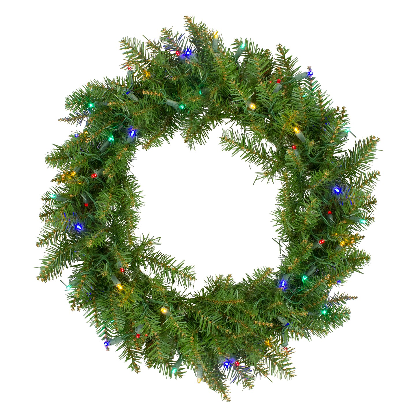 Northlight Pre-Lit Northern Pine Artificial Christmas Wreath - 24&#x22; - Multicolor LED Lights