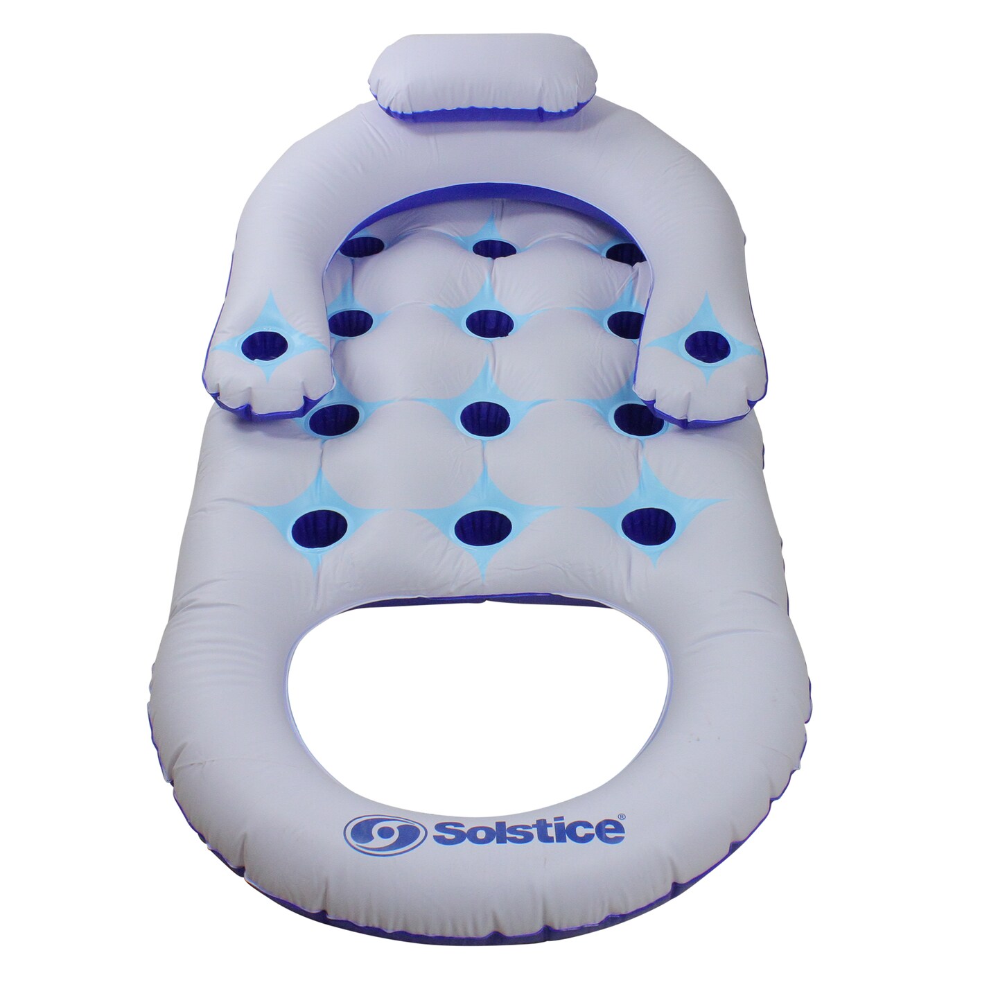 Swim Central Inflatable Solstice Lounge Inflatable Swimming Pool Float - 64&#x22; - Blue and White