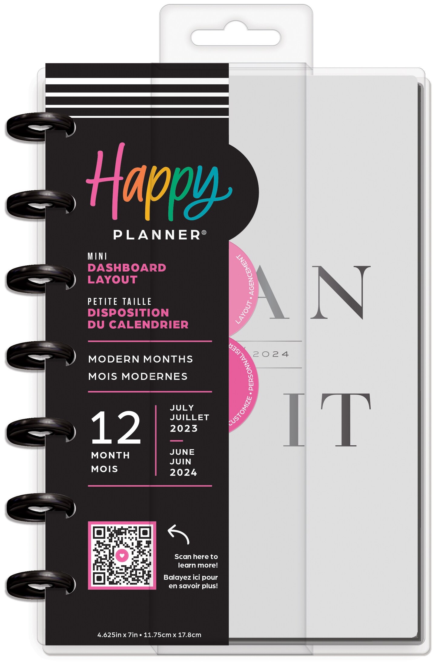 Happy Planner Mini 12-Month Planner-Modern; July '23 - June '24